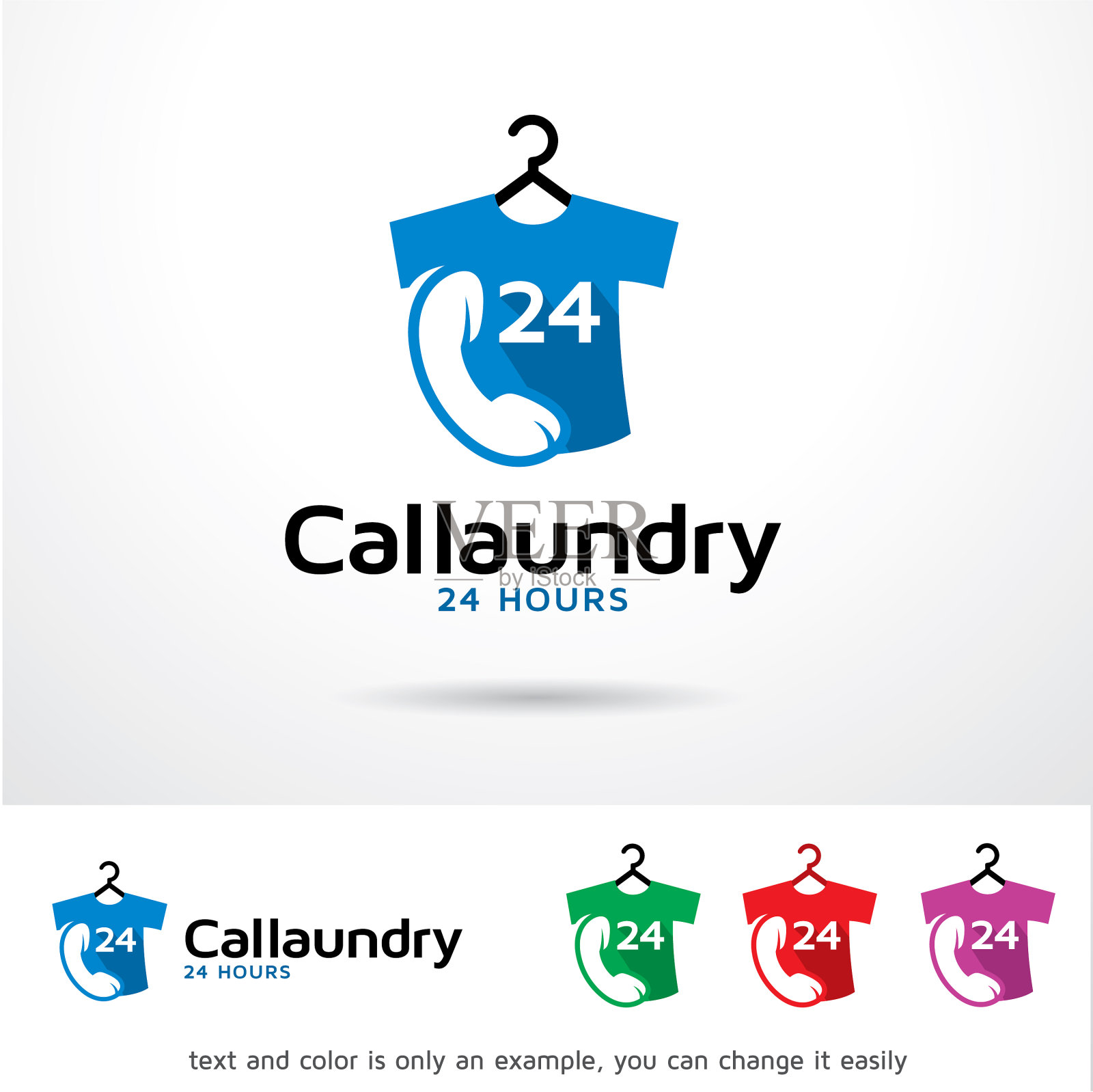 Call laundry logo模板插画图片素材