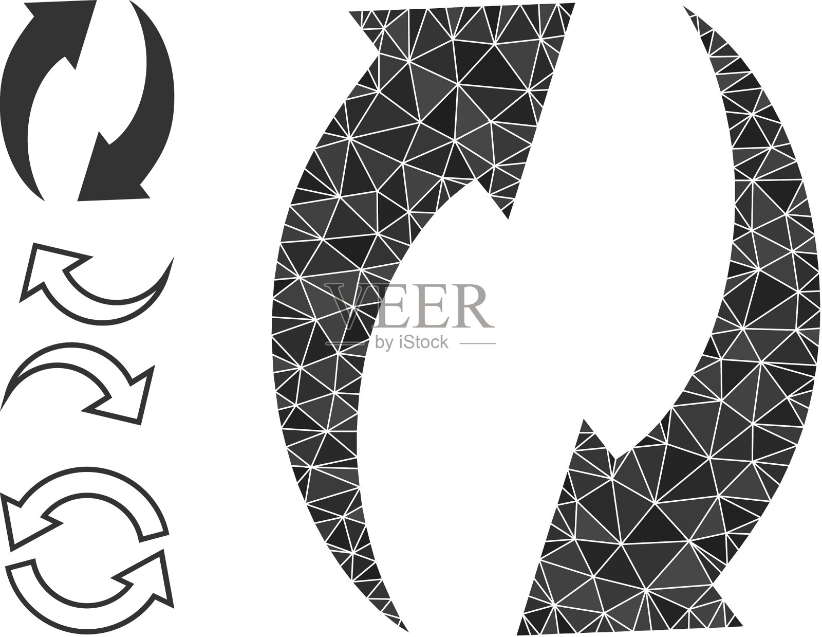 三角形填充刷新图标和类似插画图片素材