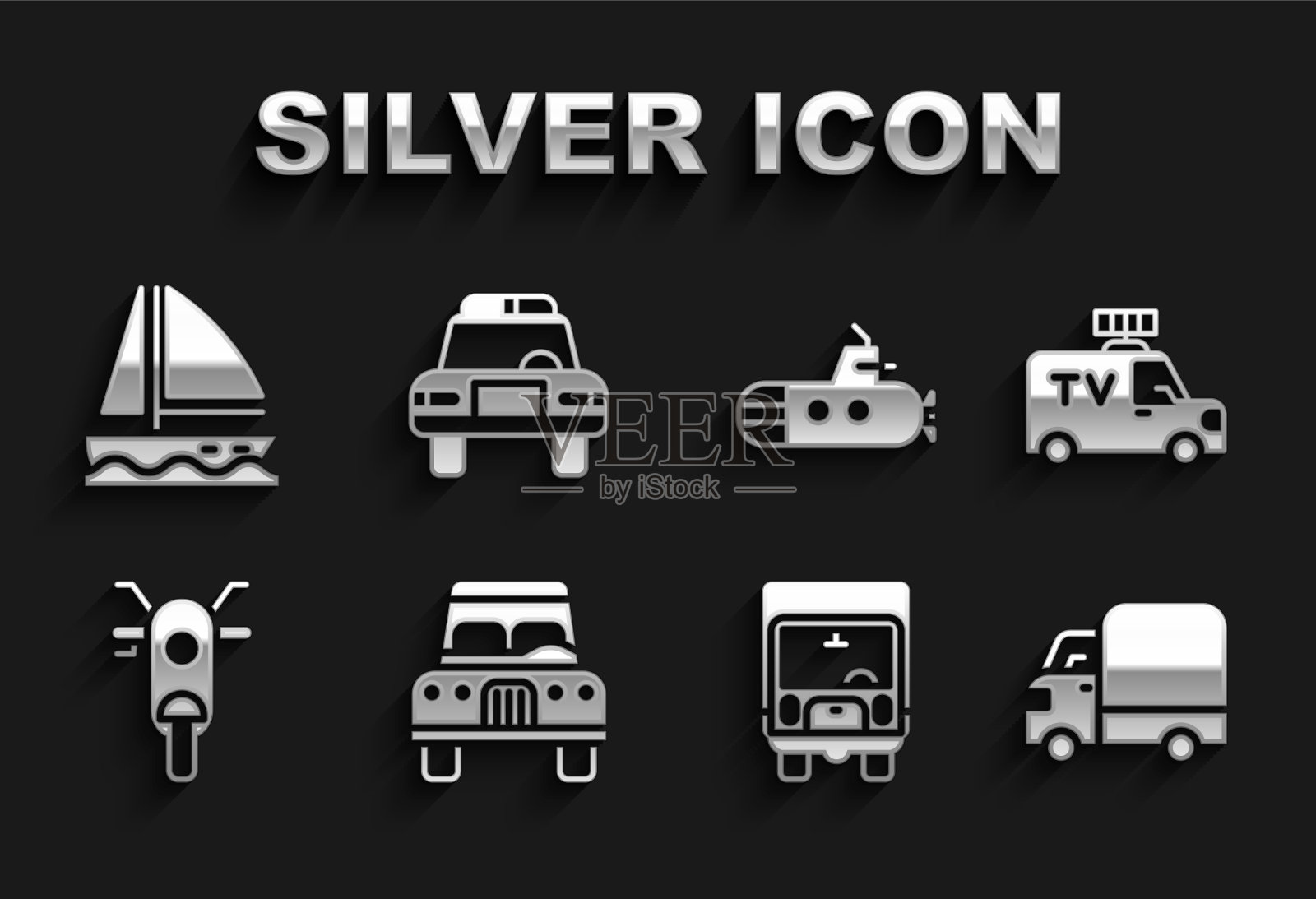 集车电视新闻车送货货车图标素材