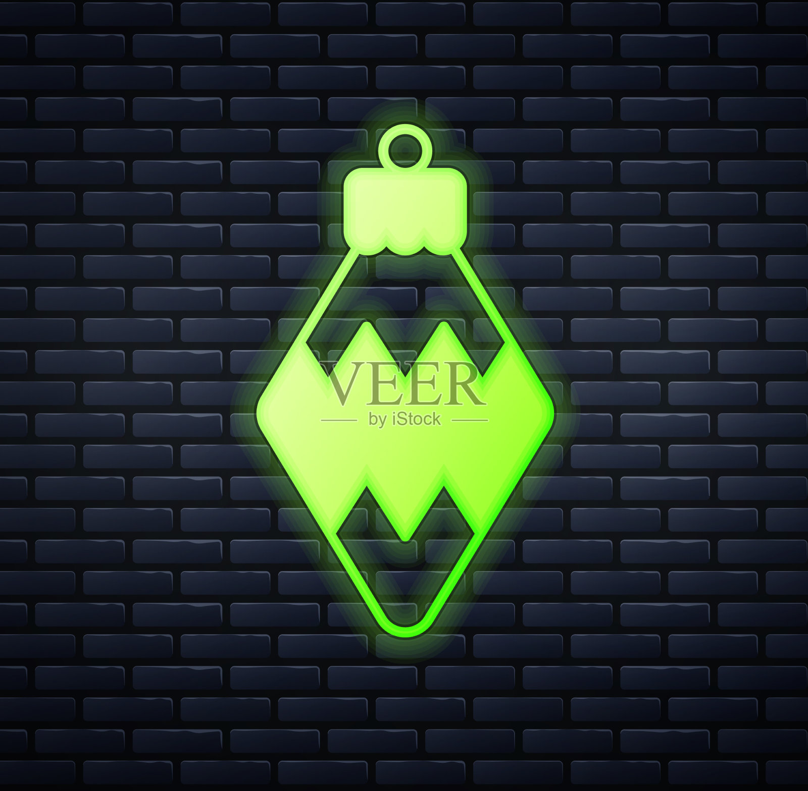 发光的霓虹灯圣诞玩具图标孤立的砖插画图片素材