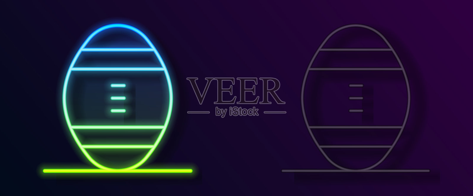 发光的霓虹灯线美式足球图标插画图片素材