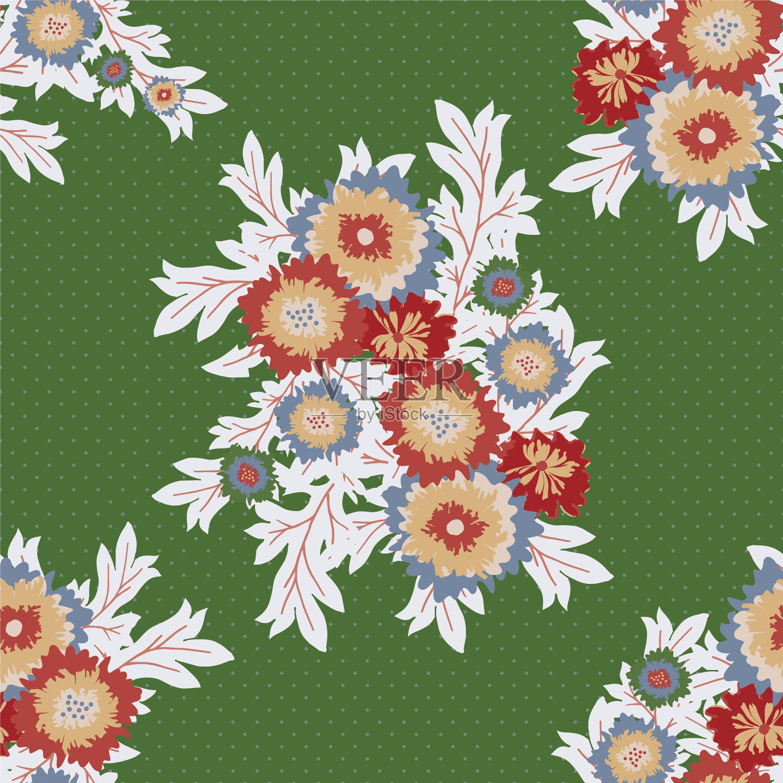 花束毛毯无缝插画图片素材