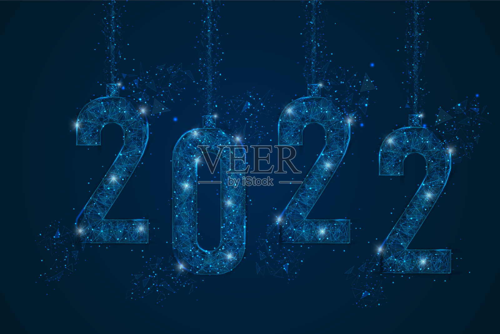 抽象孤立的蓝色年号图像插画图片素材
