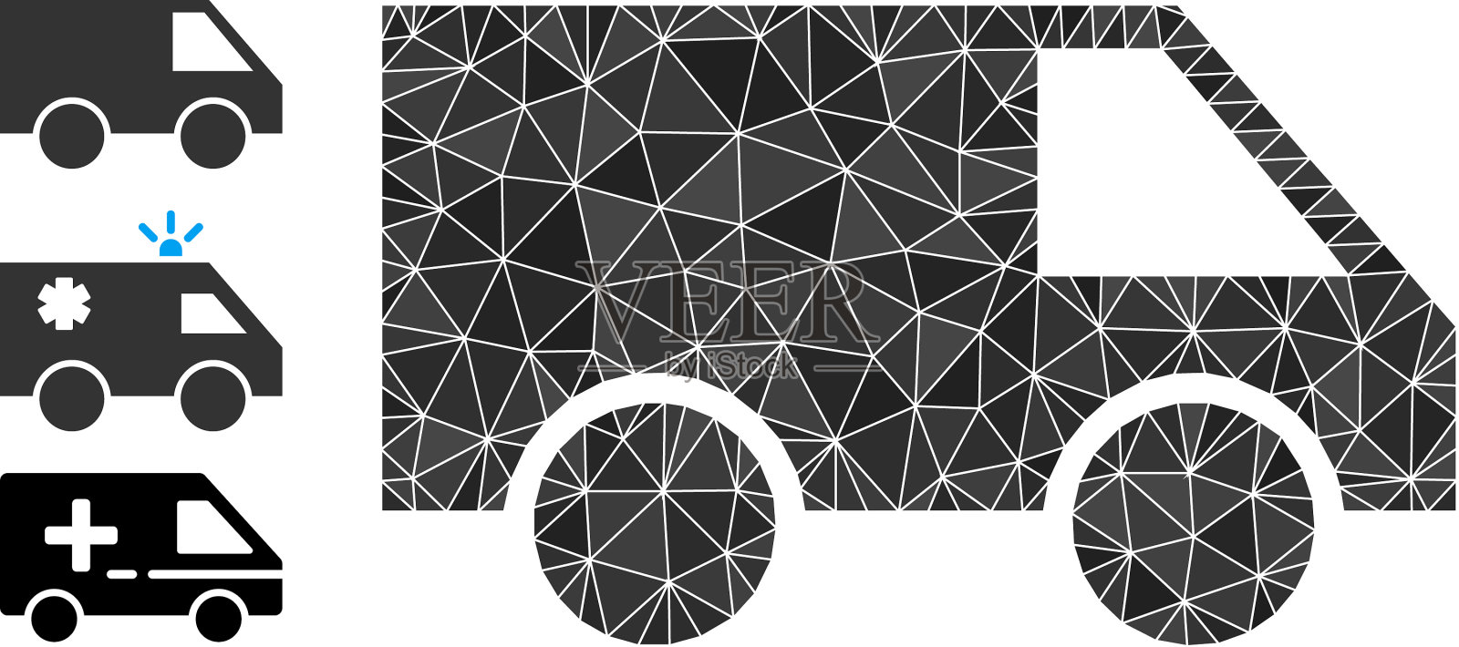 三角填充货车图标和类似的图标插画图片素材