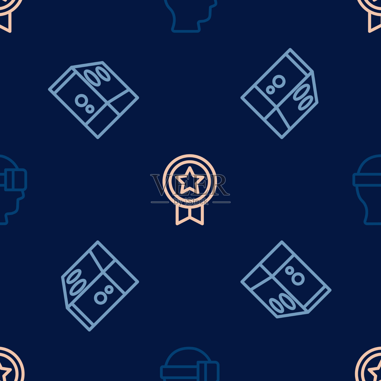 设定线虚拟现实眼镜机箱的电脑图标素材