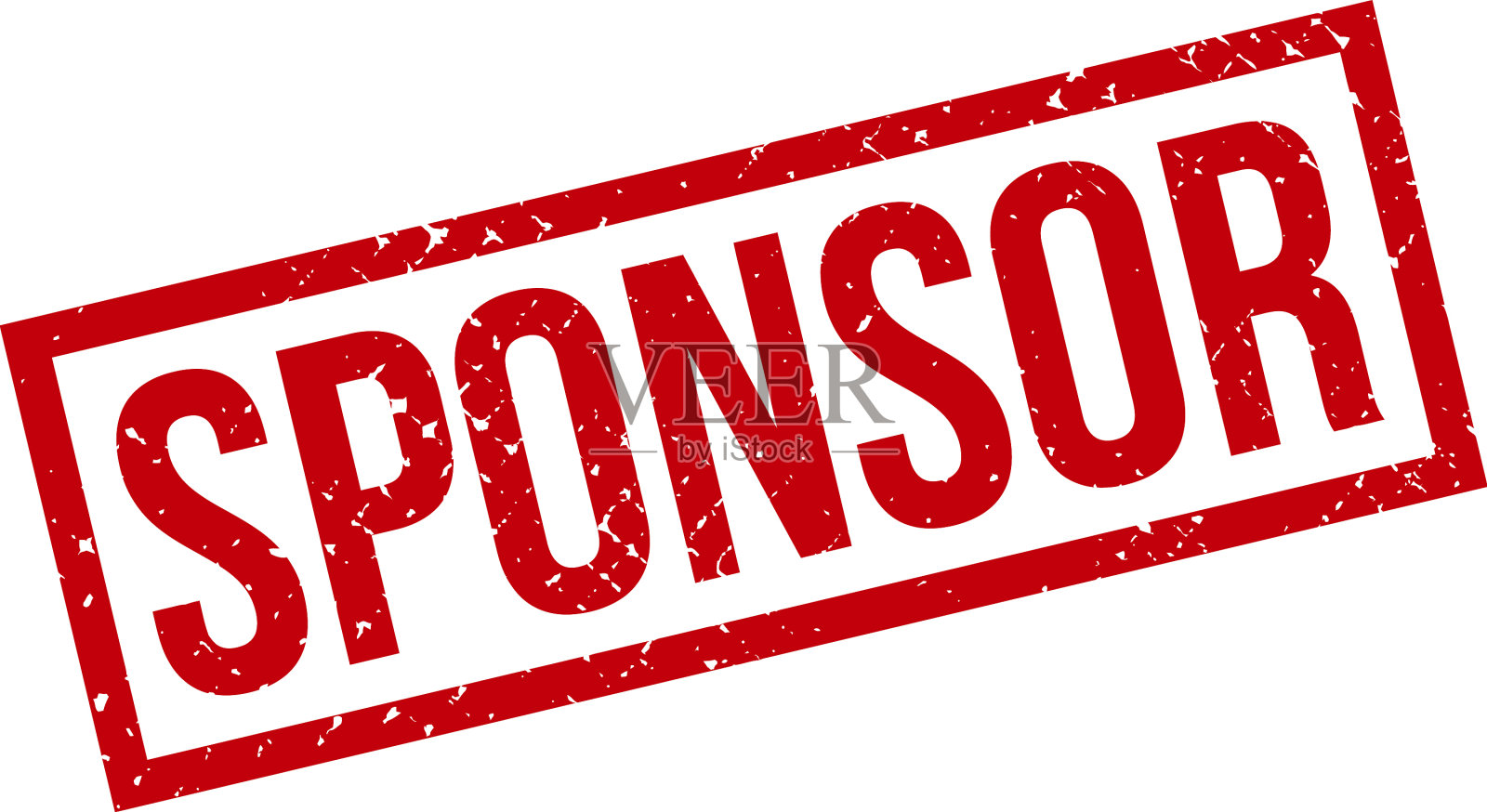 赞助商橡皮图章，红色赞助商橡皮垃圾插画图片素材