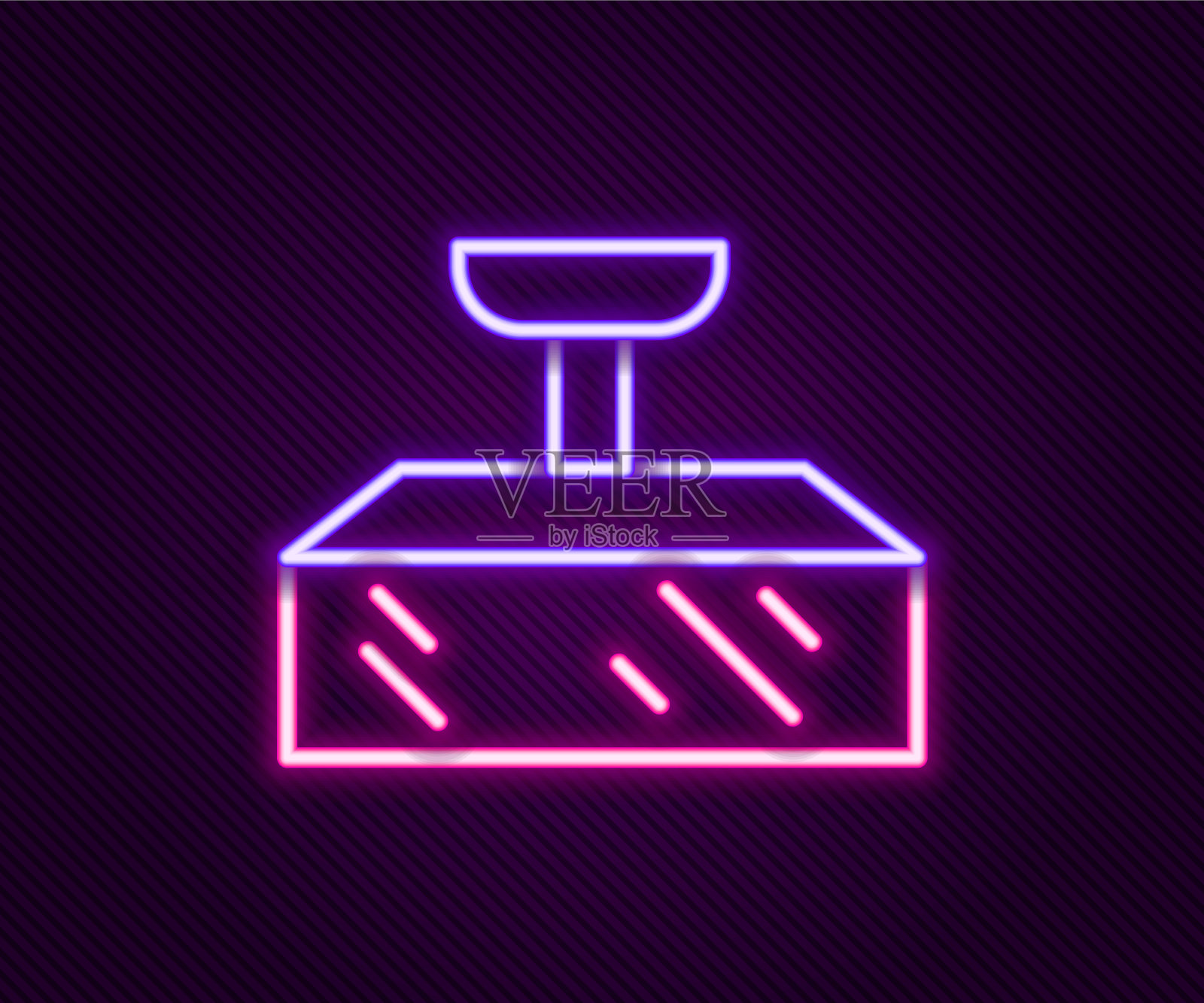 发光的霓虹灯线工作室灯泡在软盒图标素材