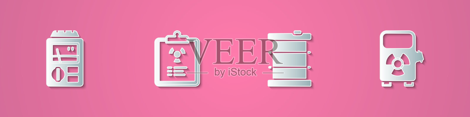 设定纸割剂量计辐射警告图标素材