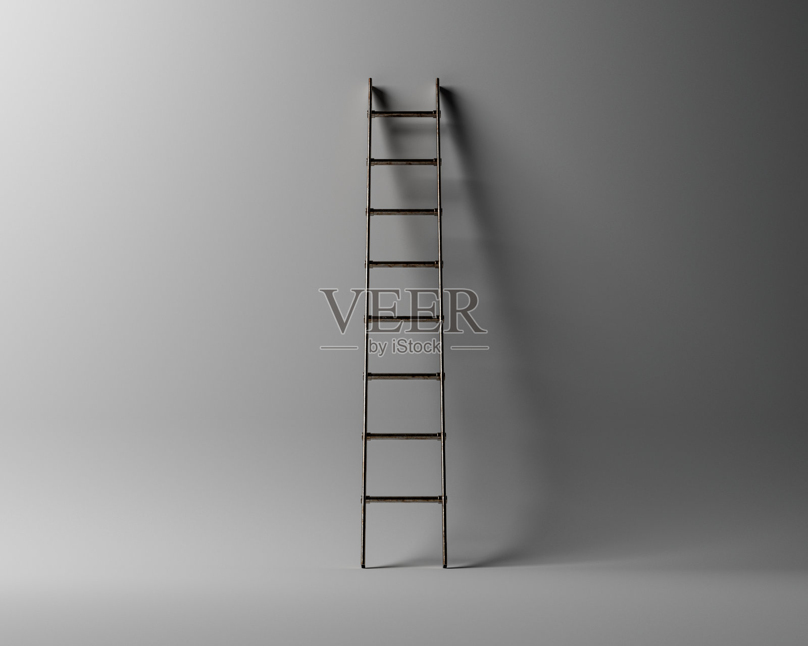 梯子靠在墙上照片摄影图片