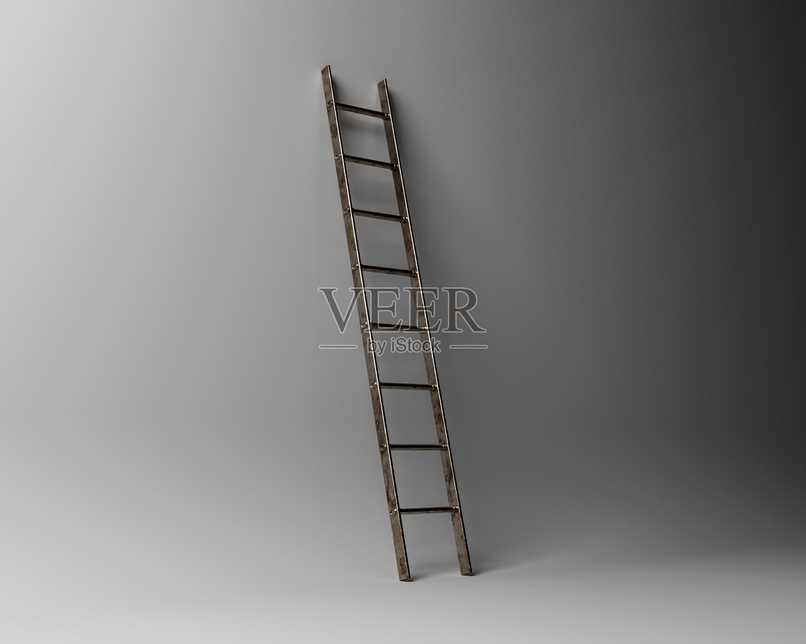 梯子靠在墙上照片摄影图片