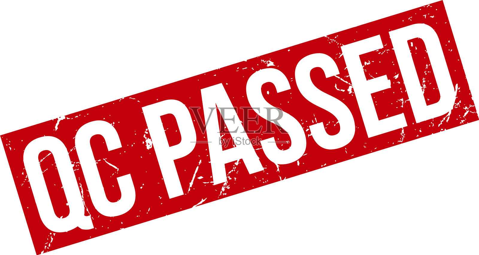 Qc通过橡皮图章红色Qc通过橡皮图章插画图片素材