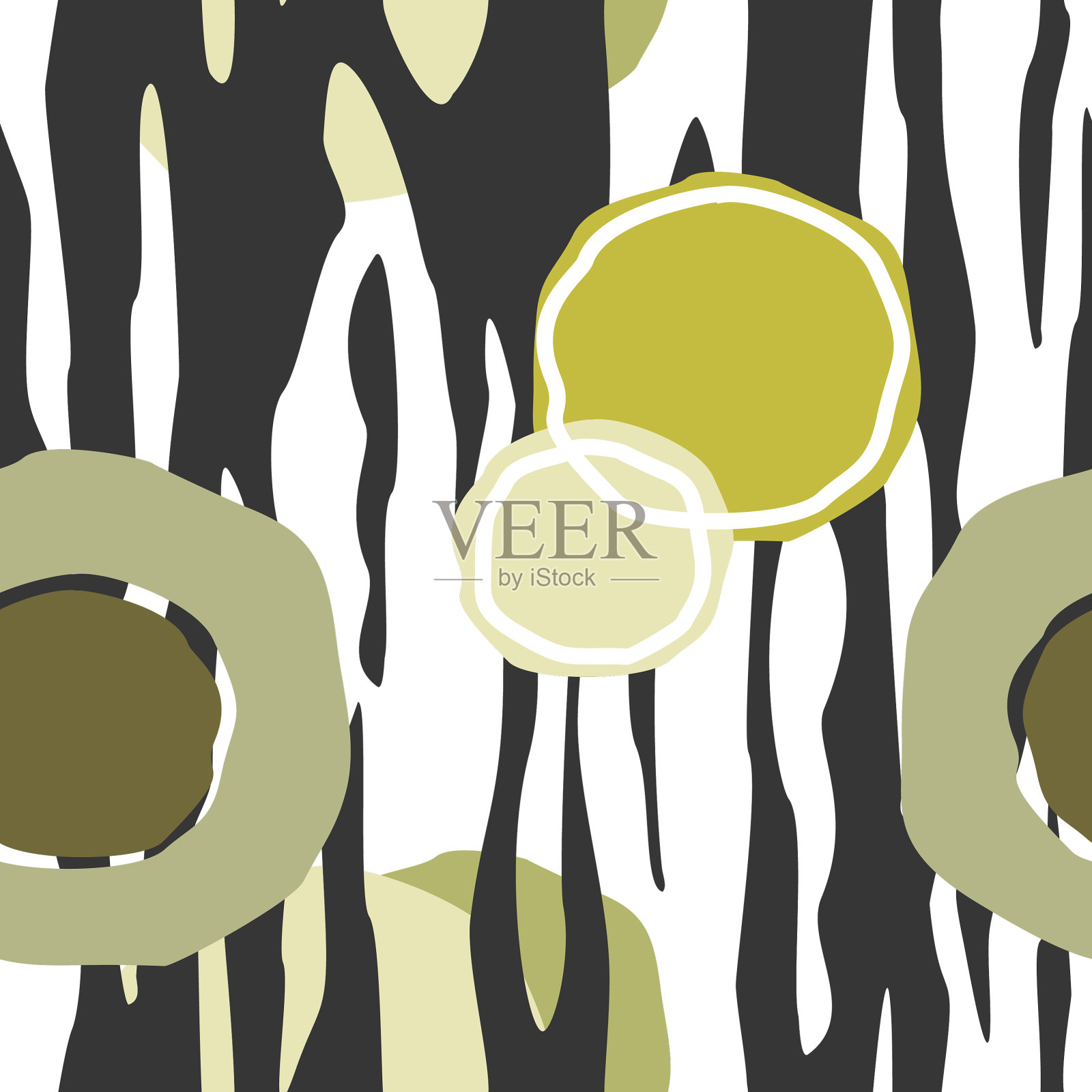 抽象无缝图案与树叶插画图片素材