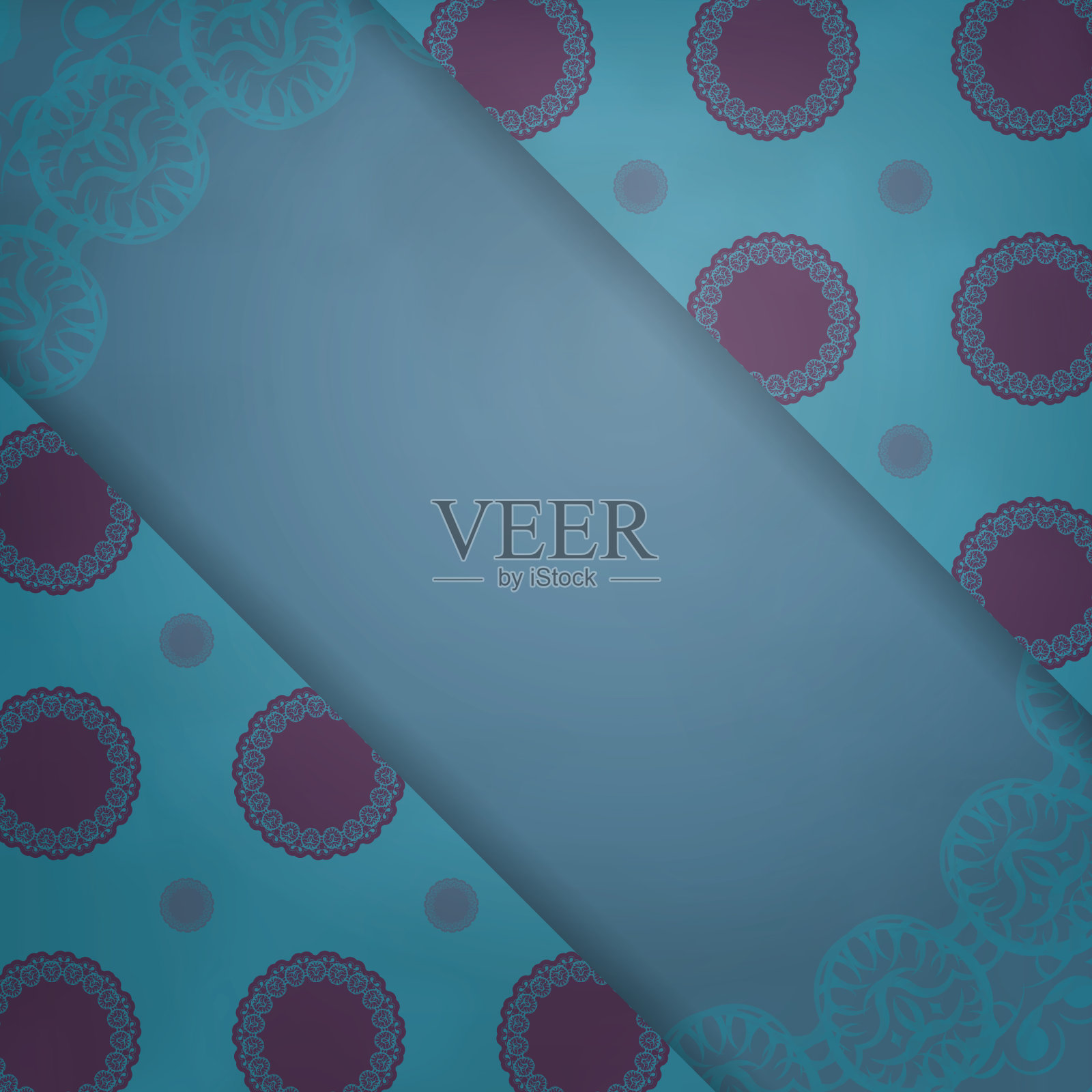 贺卡在绿松石颜色与一个抽象插画图片素材