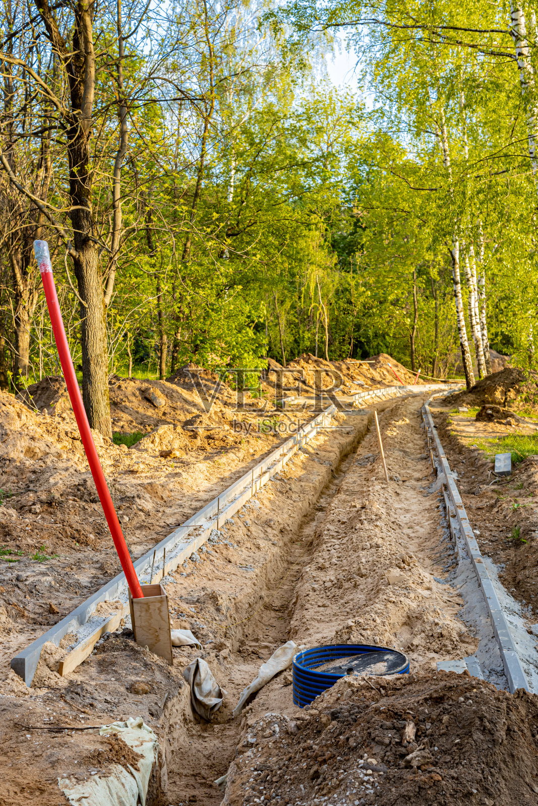 公园在建步行区局部照片摄影图片
