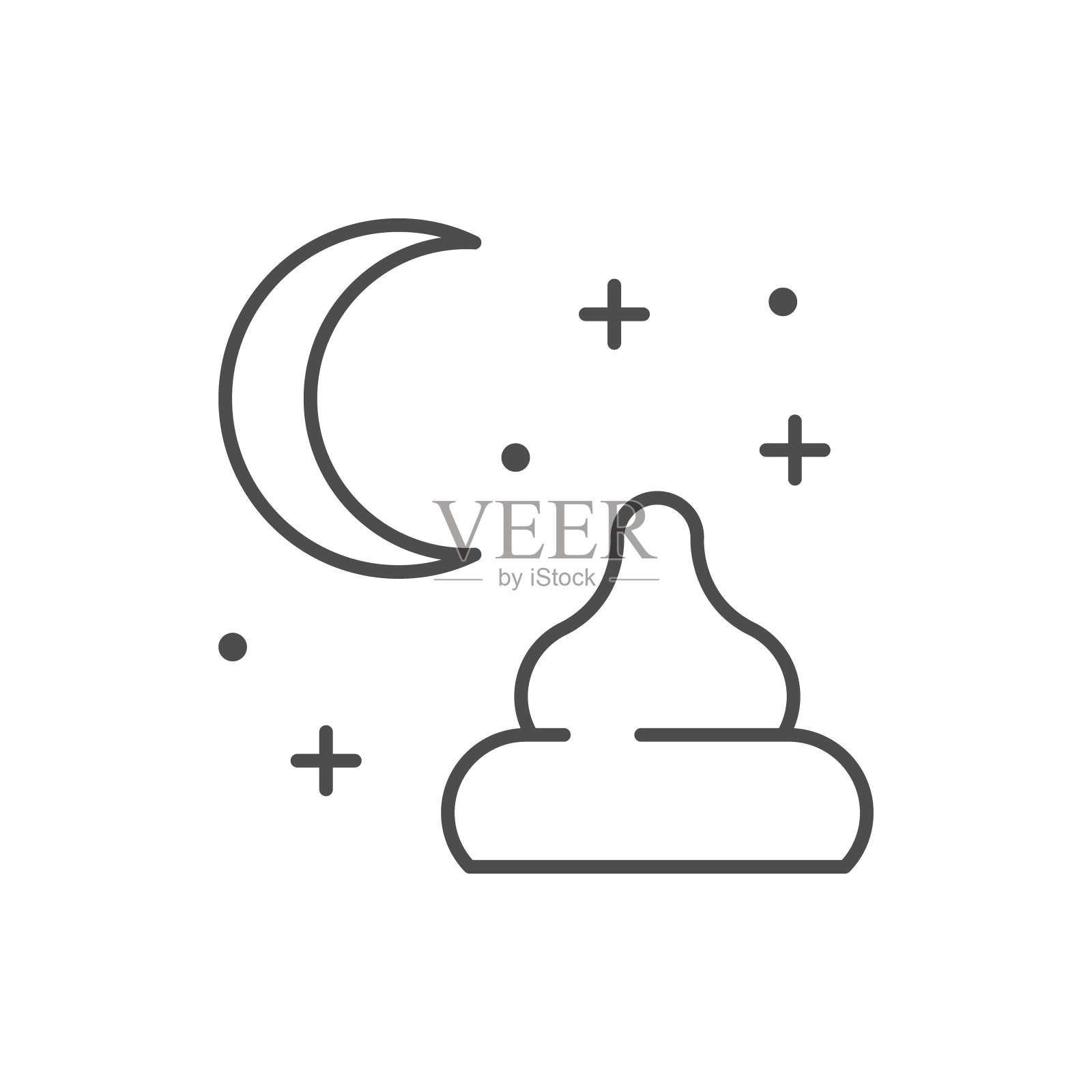 晚霜线条轮廓图标图标素材