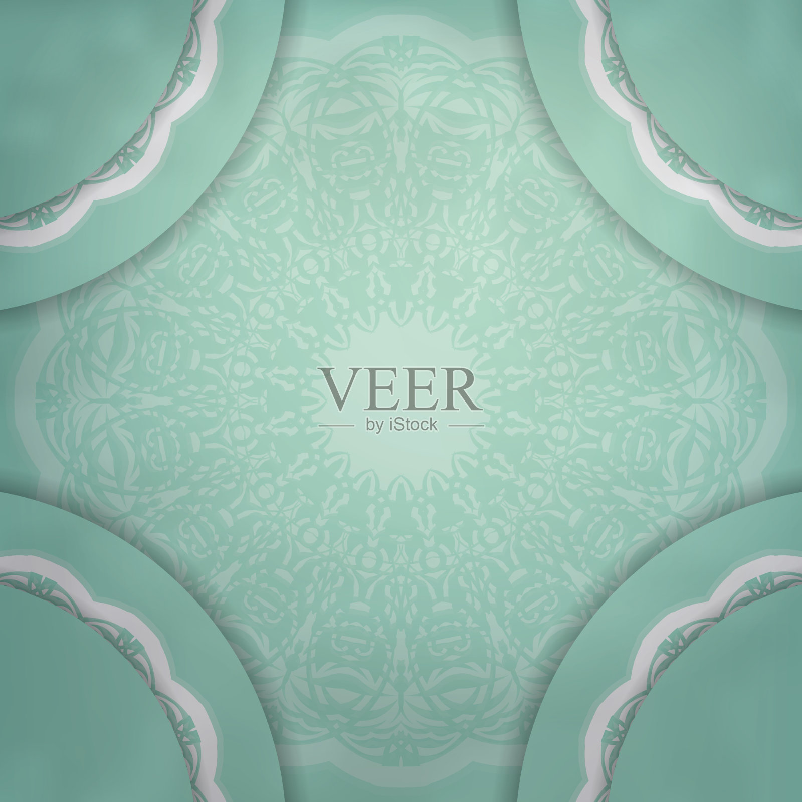 这张贺卡是薄荷色的插画图片素材