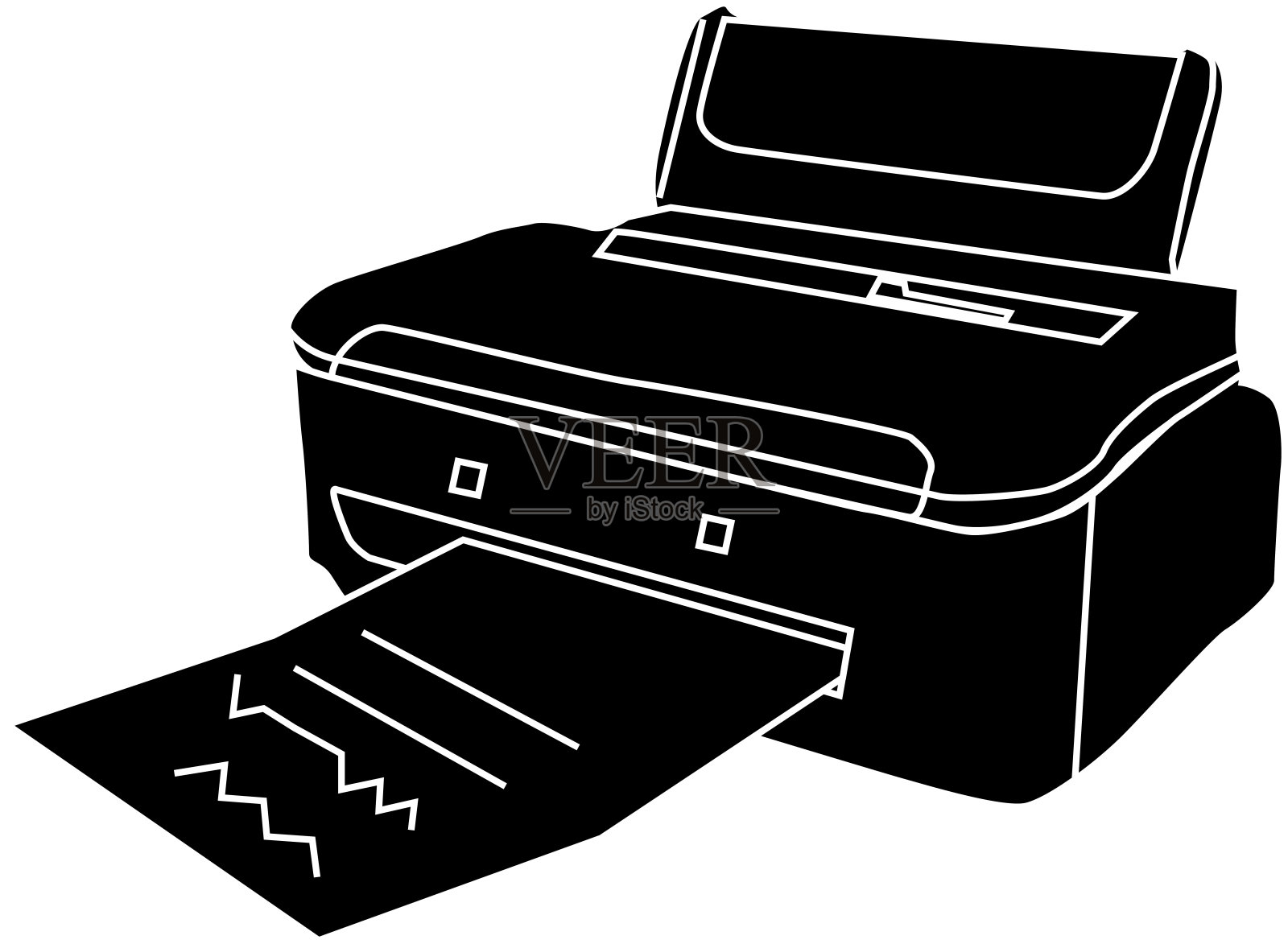 打印的打印机轮廓插画图片素材