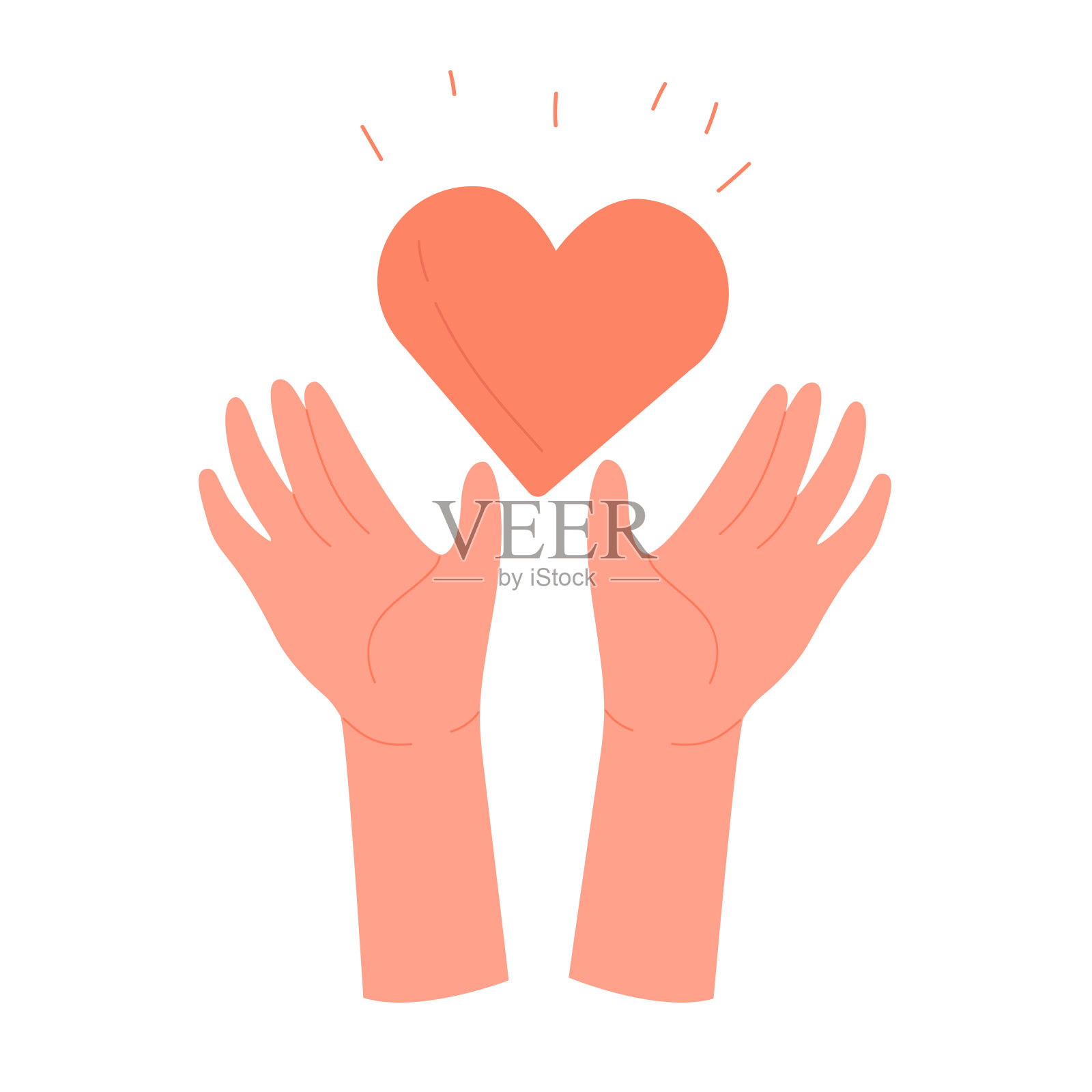 分享对老人的爱和照顾插画图片素材