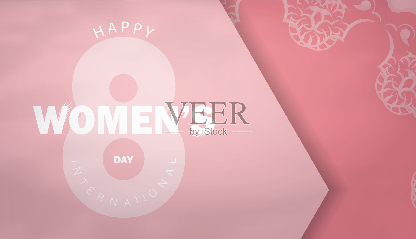 明信片8三月国际妇女节粉红色插画图片素材