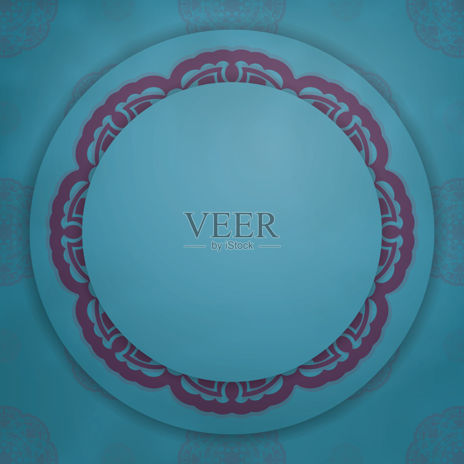 问候传单在绿松石颜色与抽象插画图片素材