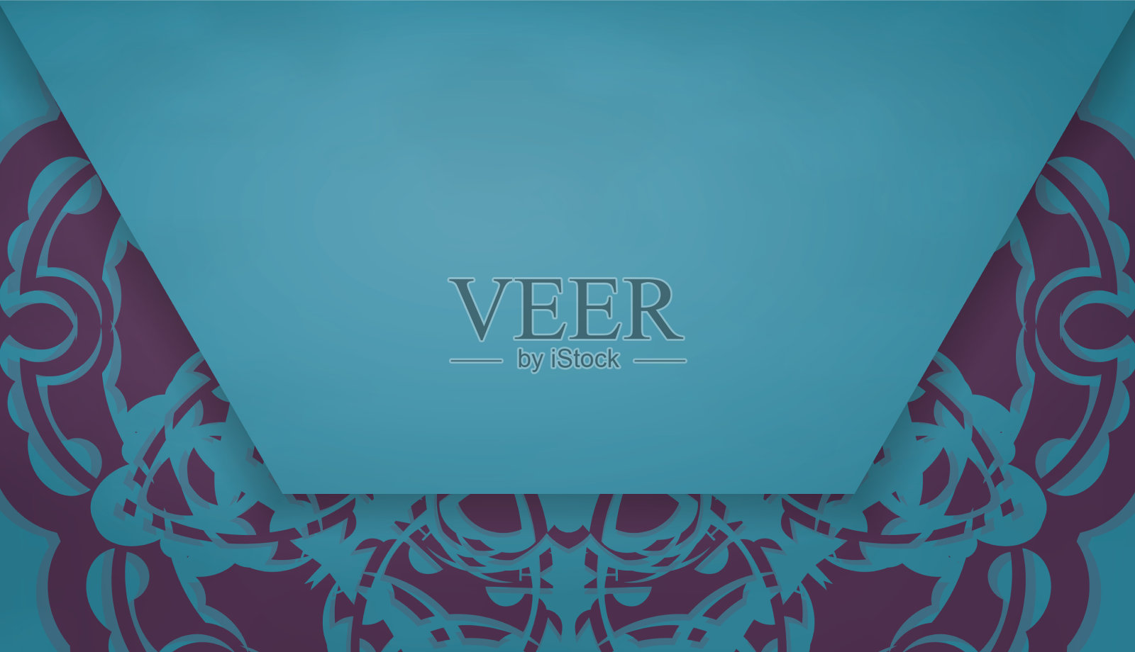 绿松石色的旗带印度紫色插画图片素材