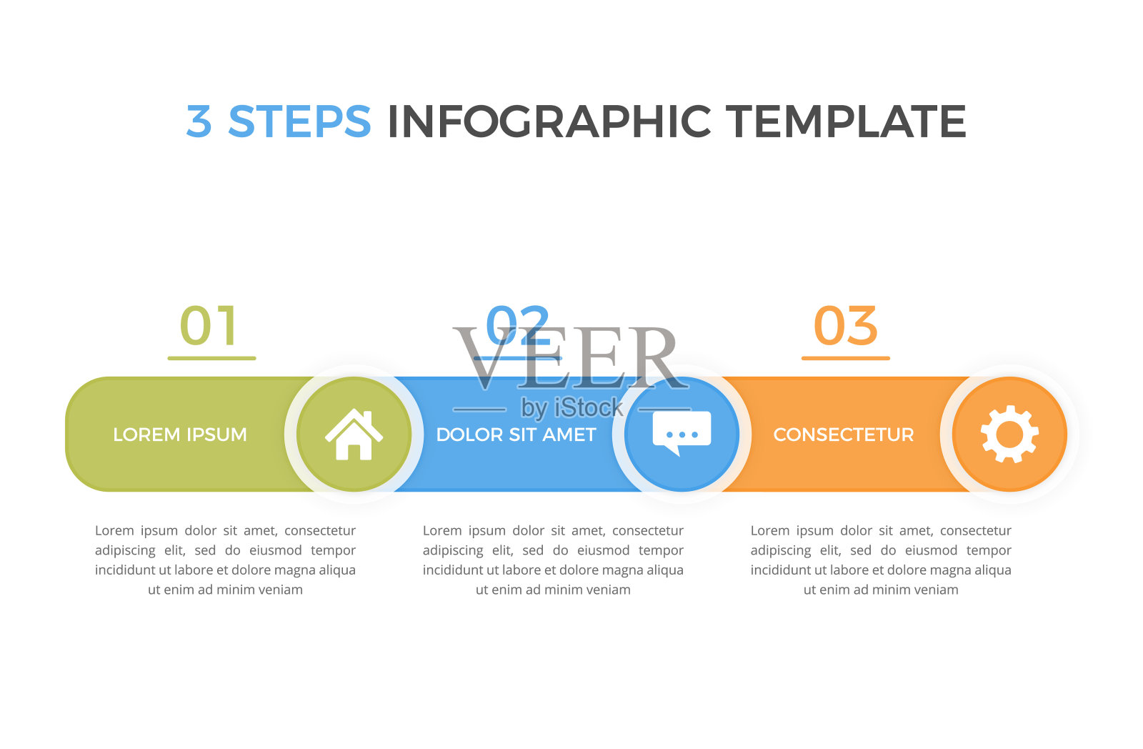 信息图模板与3个元素插画图片素材