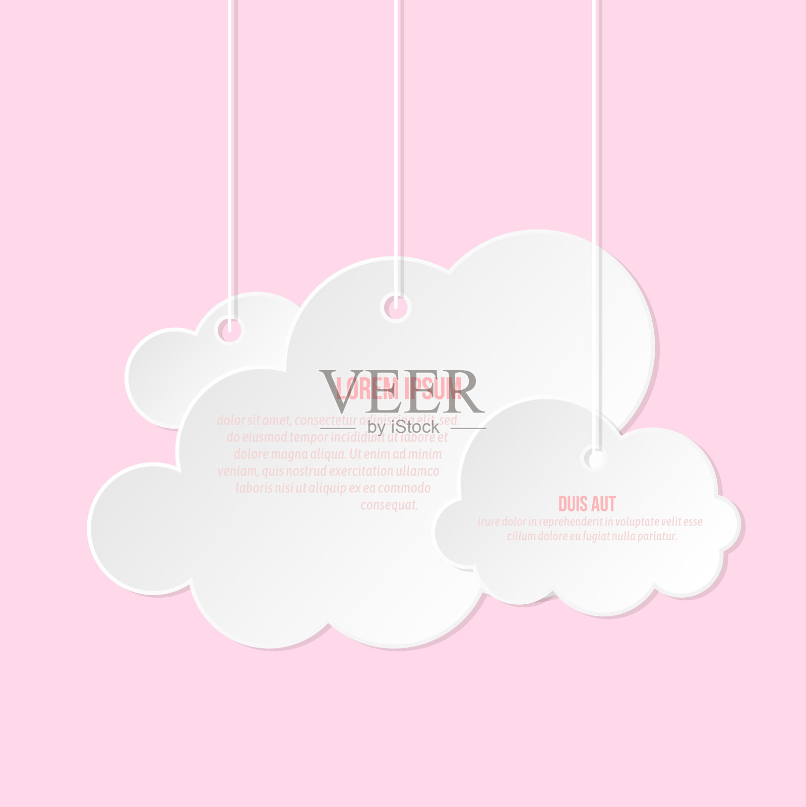 云剪纸天气白色信息横幅平套图标素材