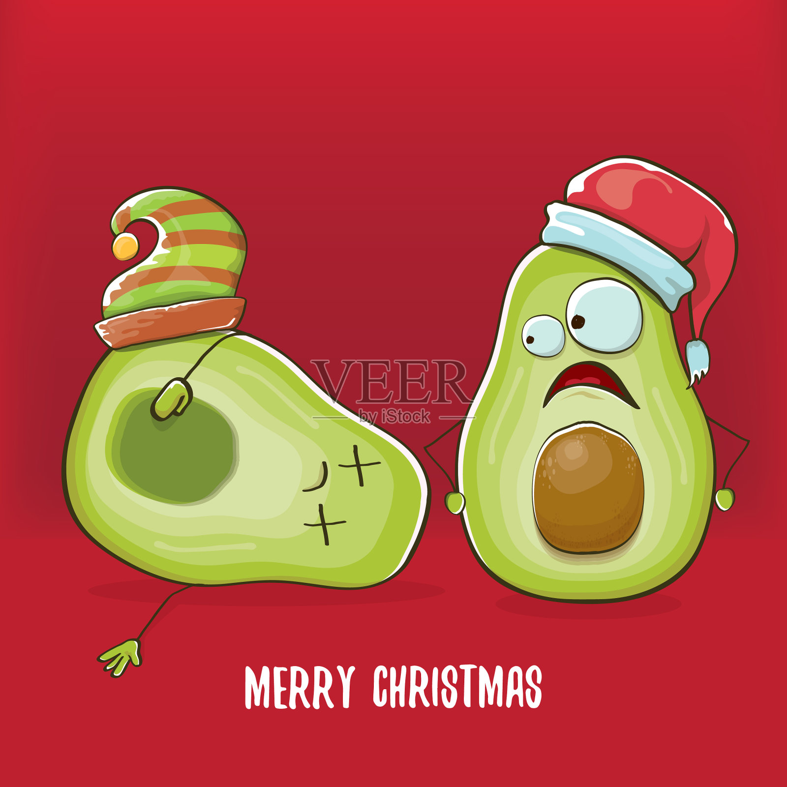 圣诞快乐，时髦的贺卡插画图片素材