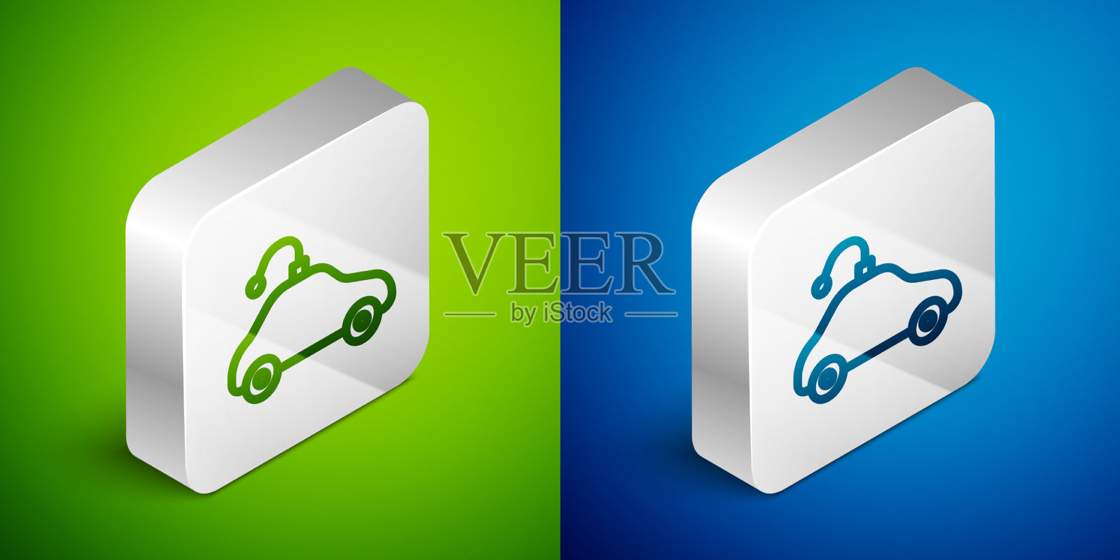 等距线遥控汽车玩具图标插画图片素材