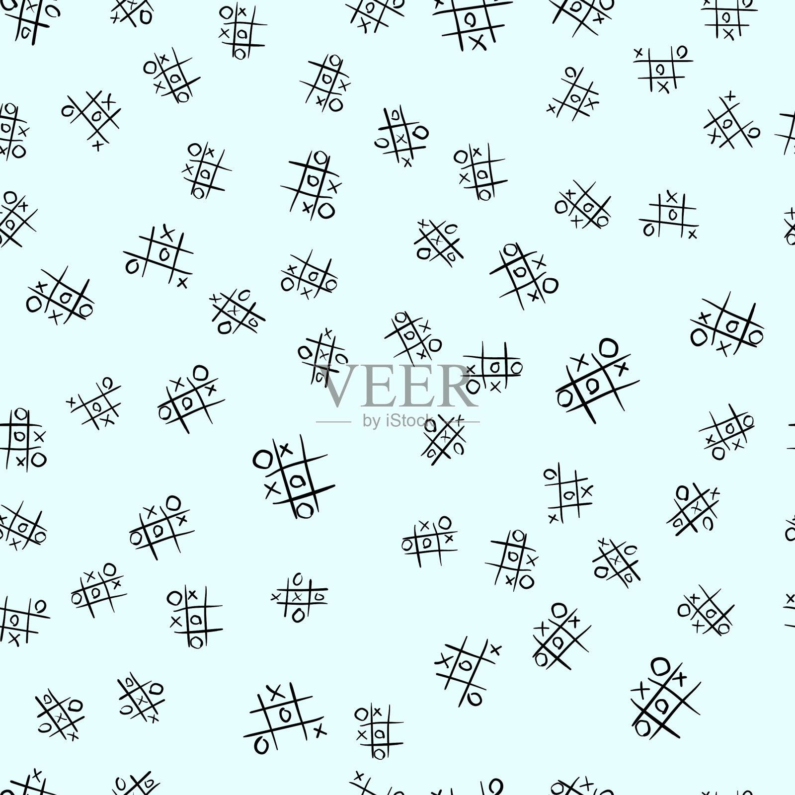 X和o手绘无缝图案和插画图片素材