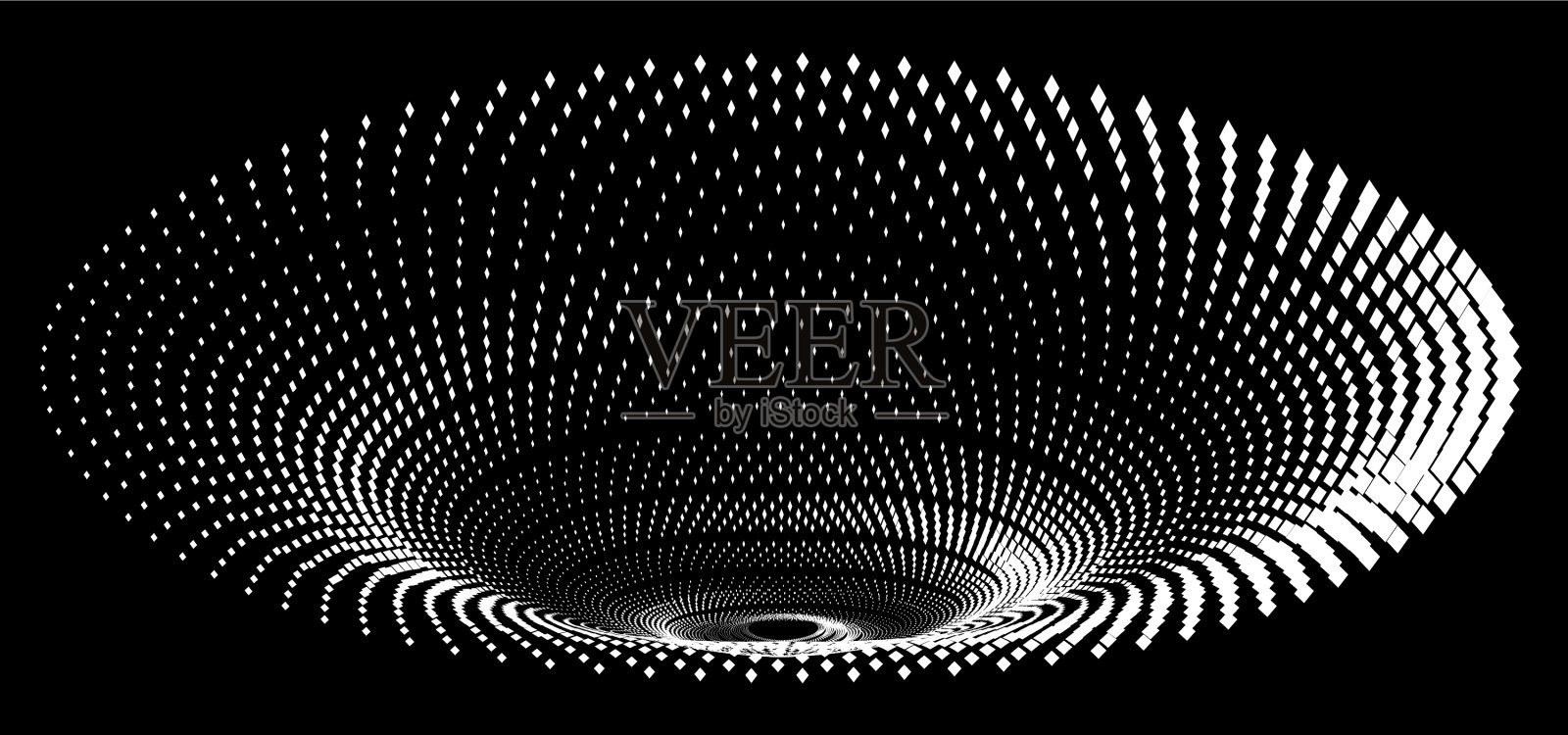 隧道或虫洞数字线框隧道3d插画图片素材