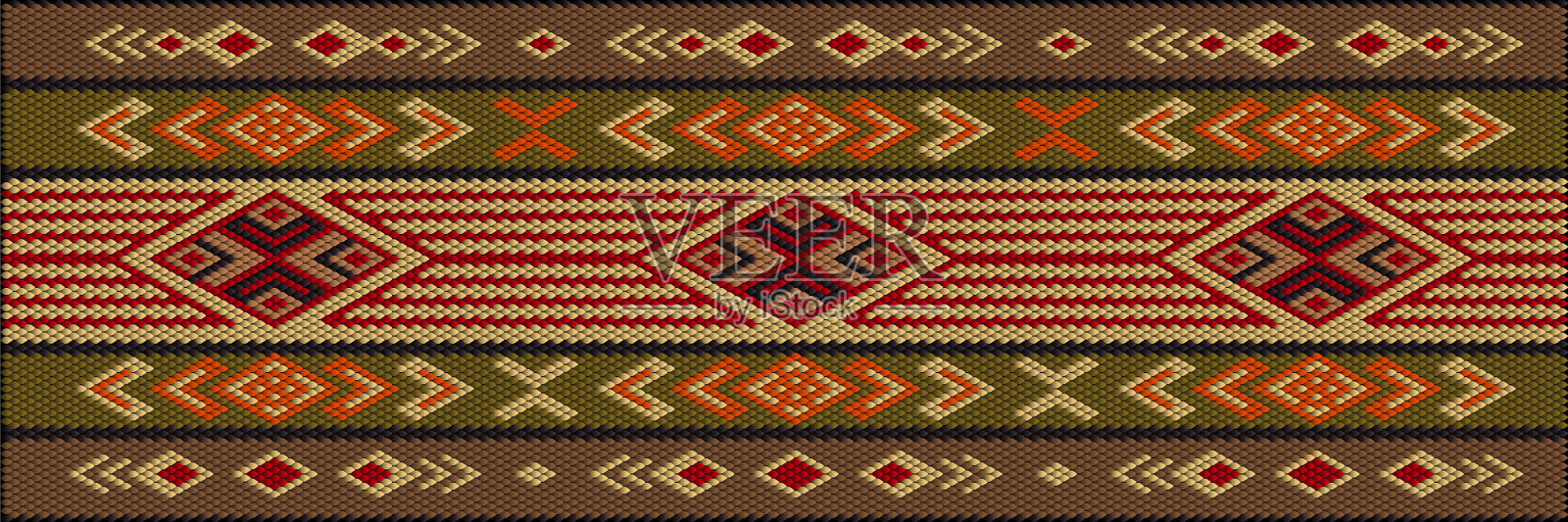 用于织物上的传统民族装饰插画图片素材