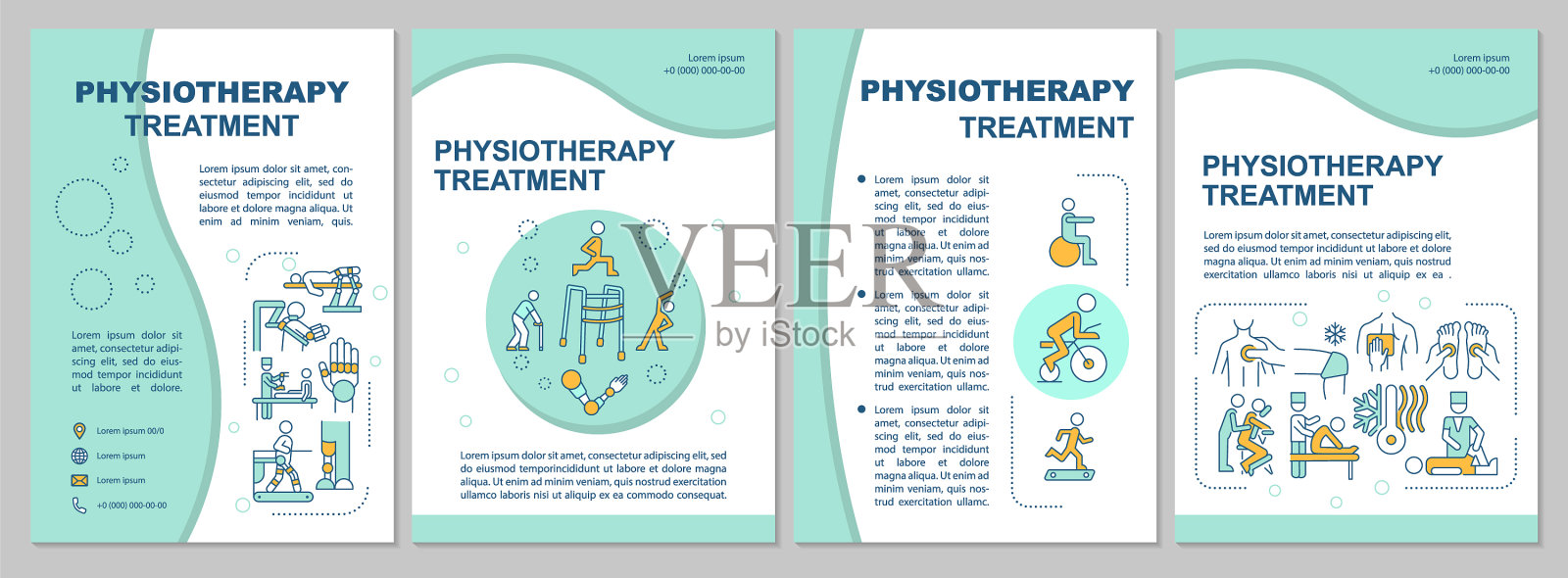 理疗治疗薄荷小册子模板插画图片素材