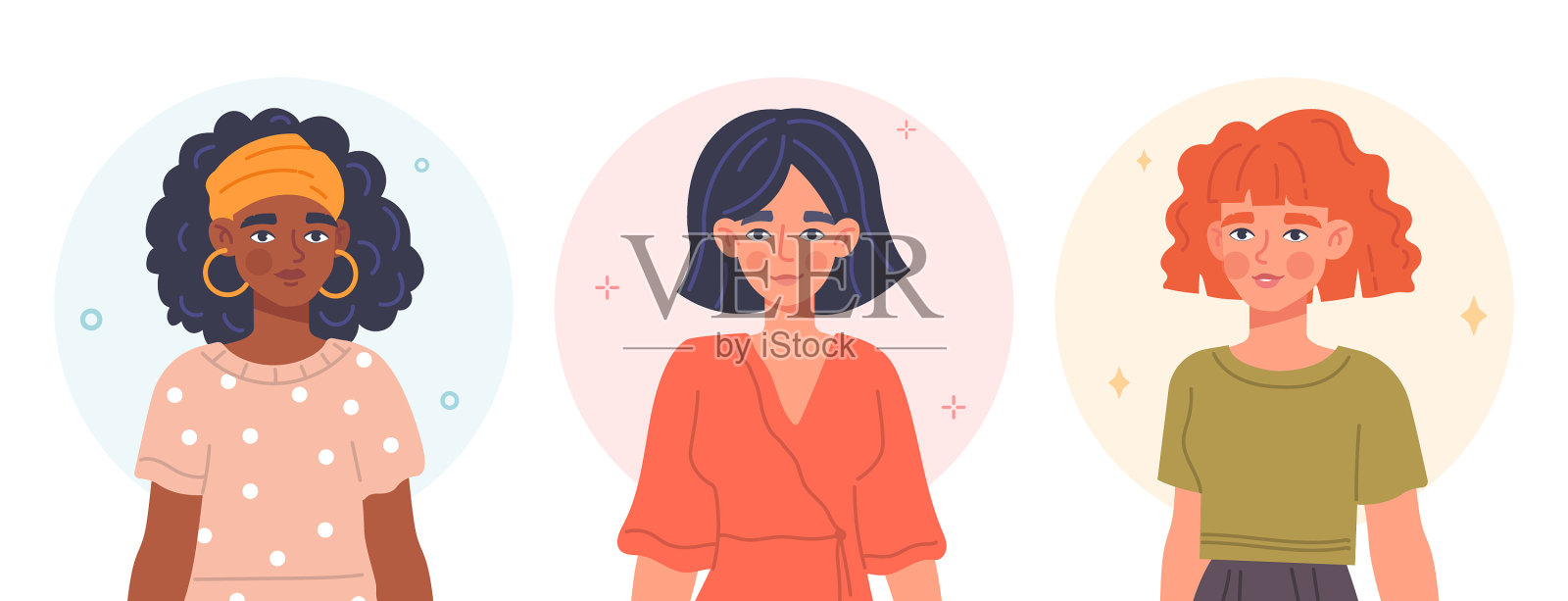 女人的肖像插画图片素材