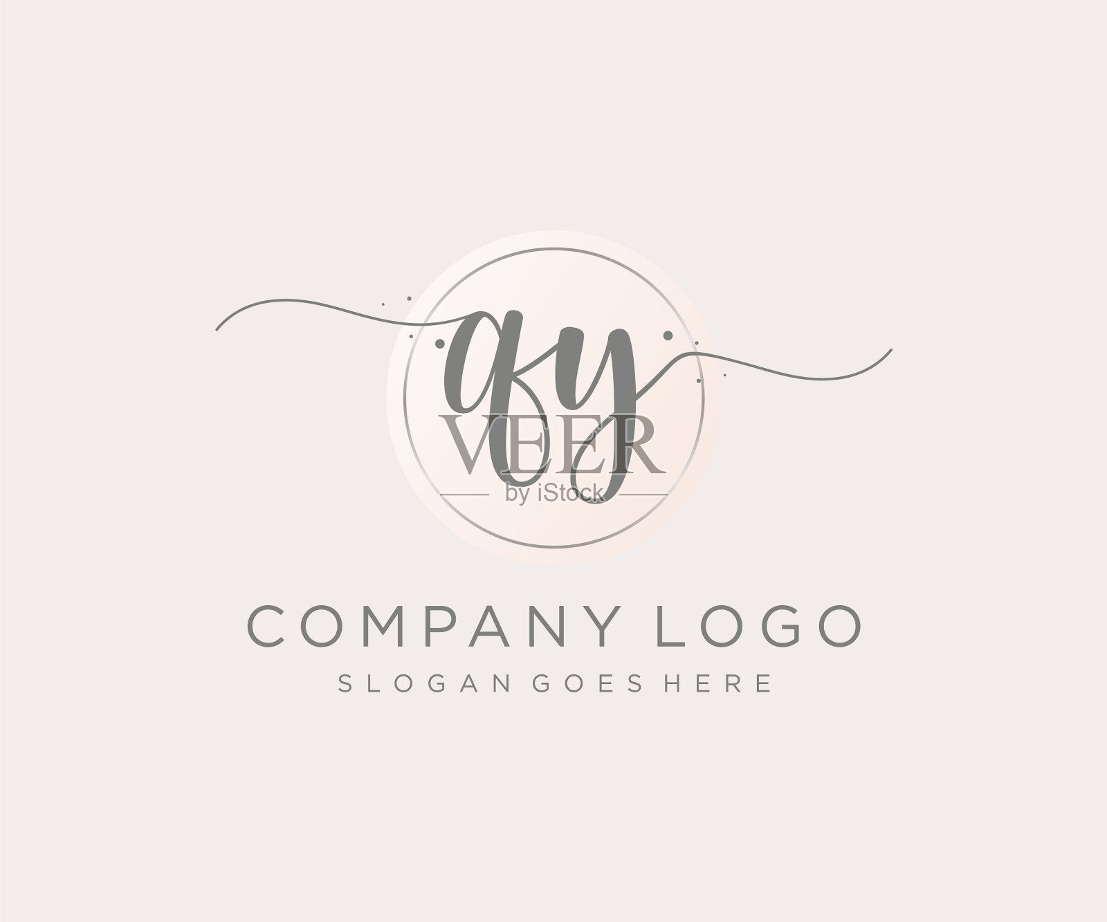 最初的qy女性标志可用于自然沙龙插画图片素材