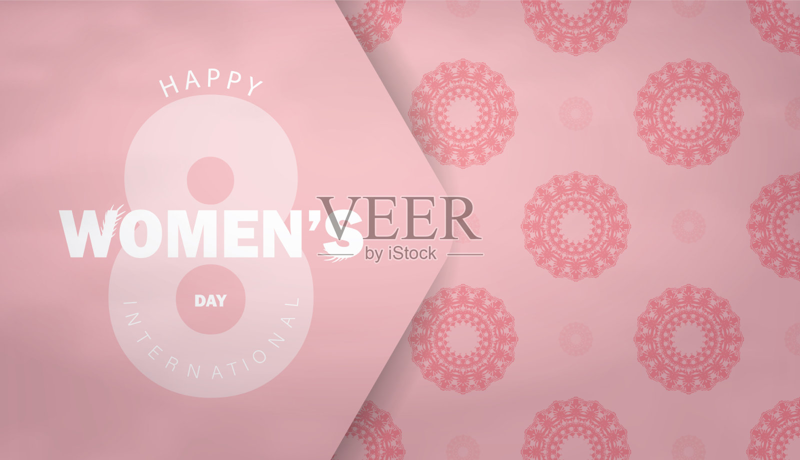 粉红色的国际妇女节祝福插画图片素材