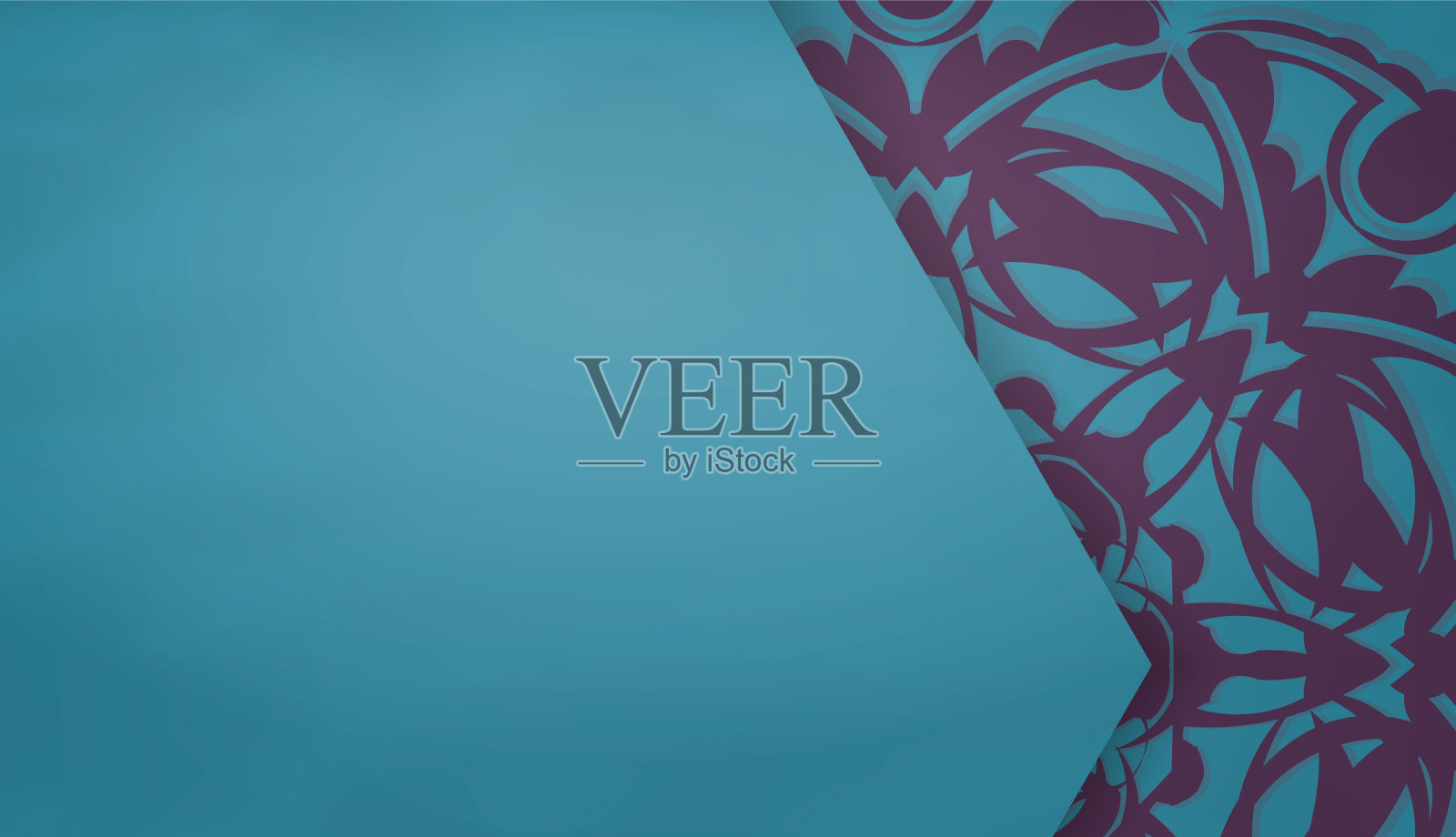 绿松石背景与印度紫色装饰插画图片素材