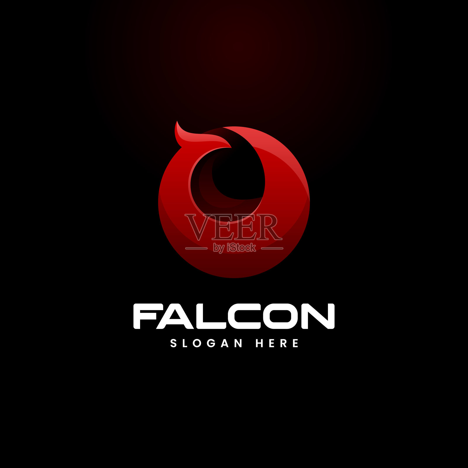 Logo猎鹰渐变色风格设计模板素材