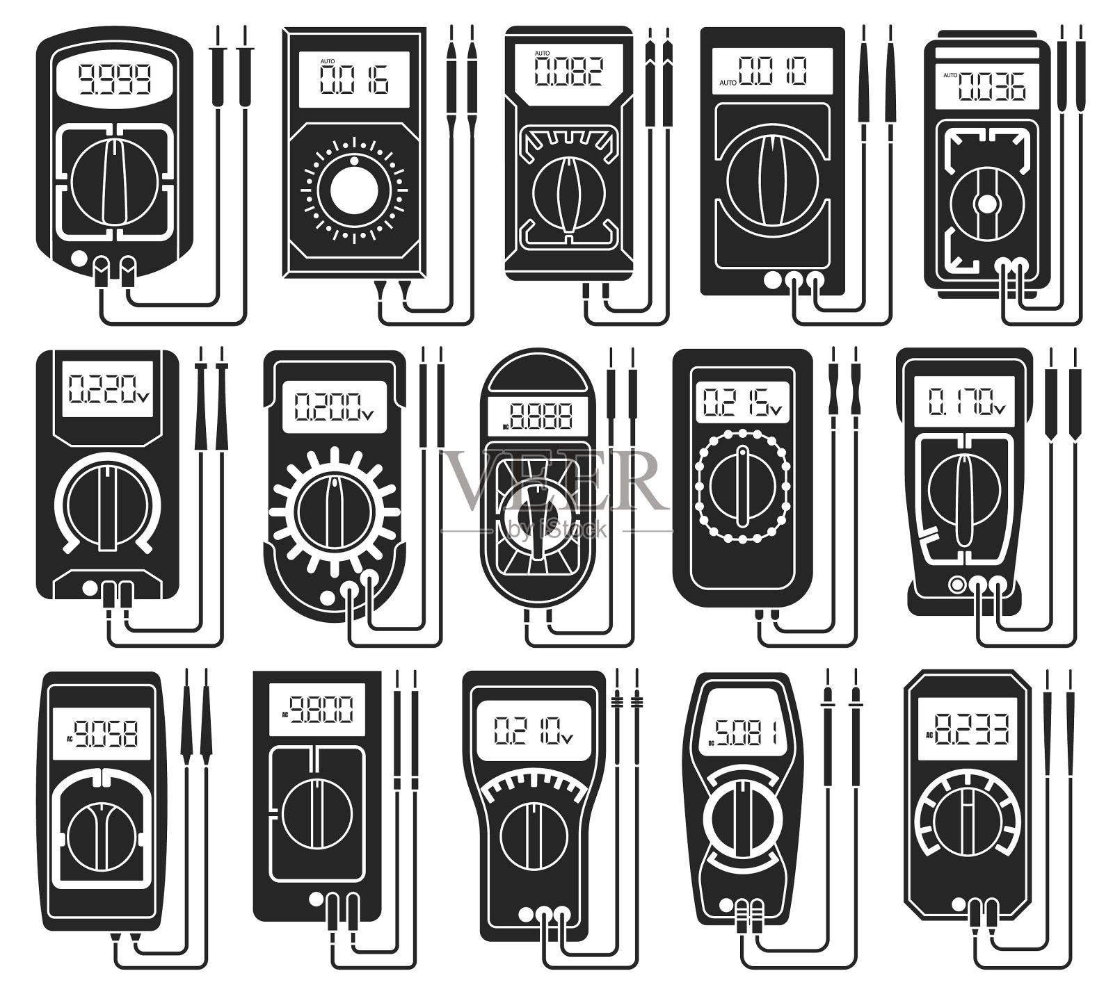 万用表黑色设置图标图标素材