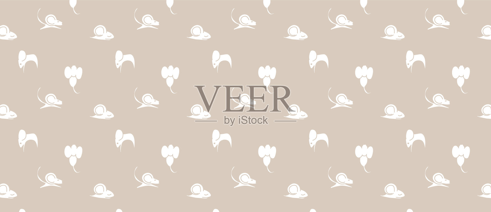 灰鼠图案鼠过年插画图片素材