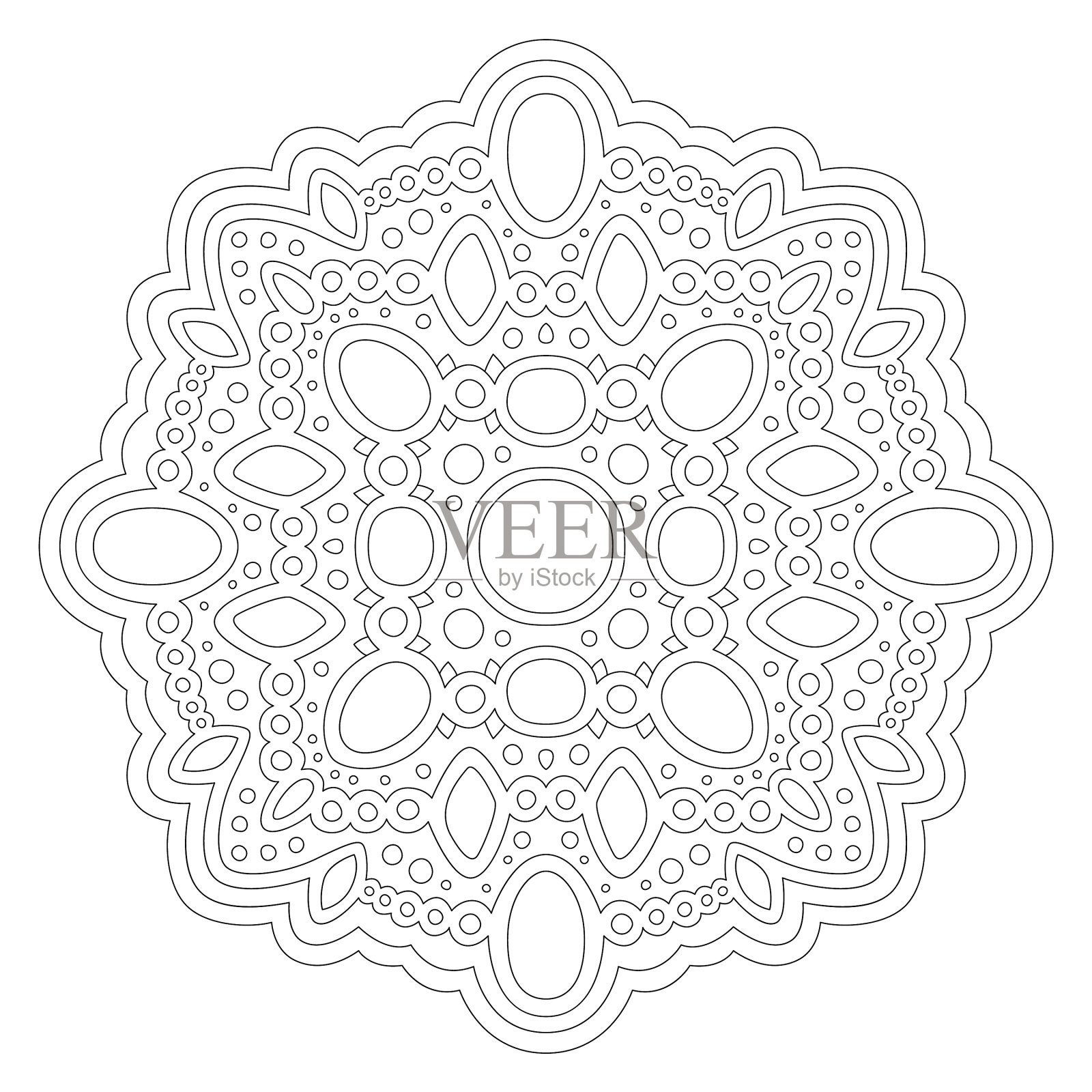 用线性图案为书着色的剪贴画插画图片素材