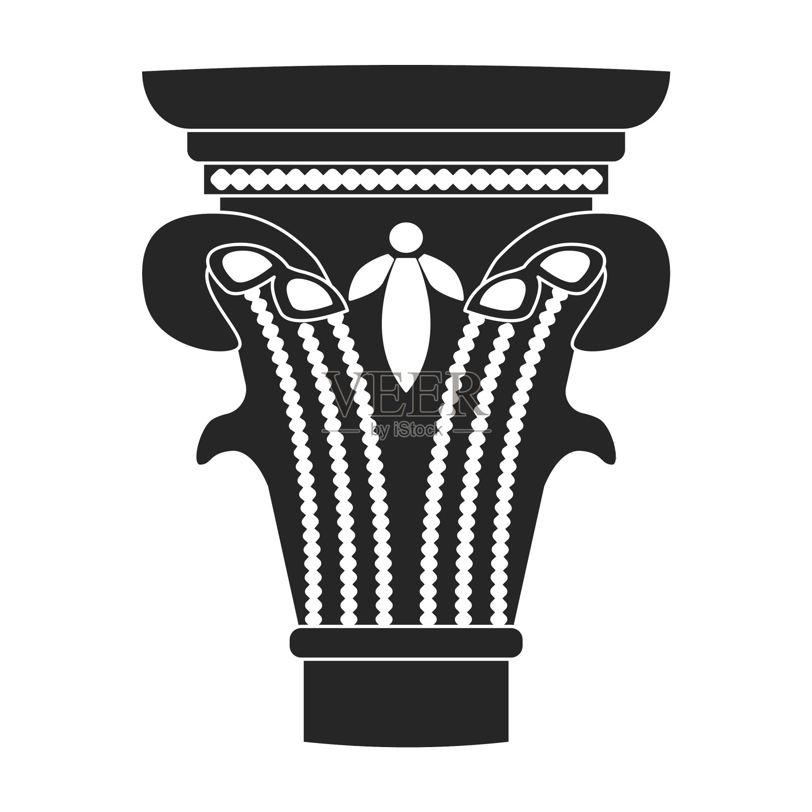 古老的柱状黑色图标插画图片素材