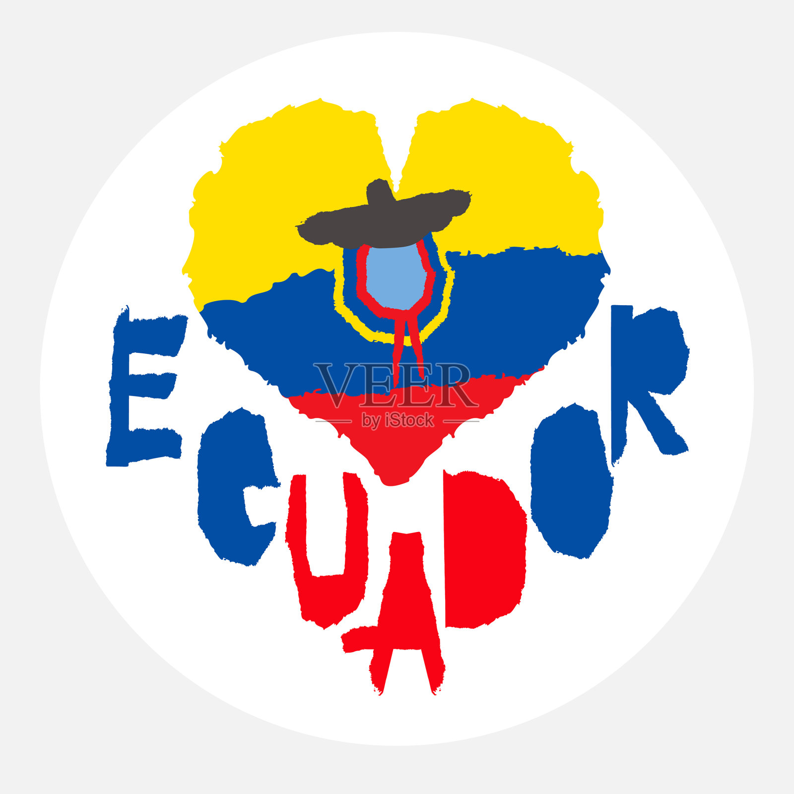 爱厄瓜多尔的美国古董国旗在插画图片素材