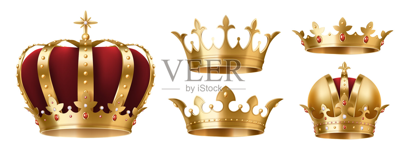 逼真的金冠套冠头饰为图标素材