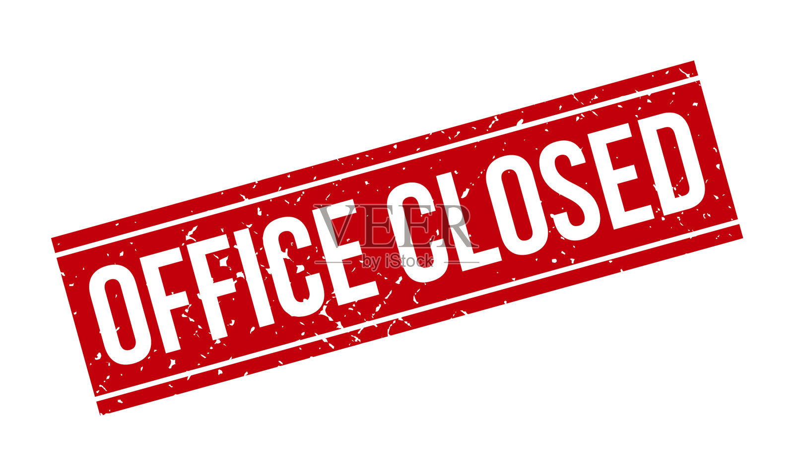 办公室关闭橡皮图章红色办公室关闭插画图片素材