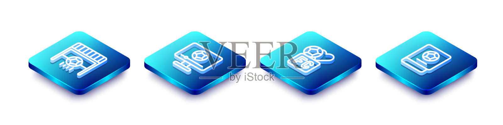 用球类比赛设等距线足球球门图标素材