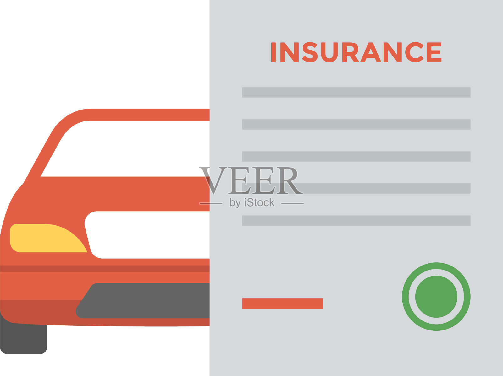 汽车保险插画图片素材