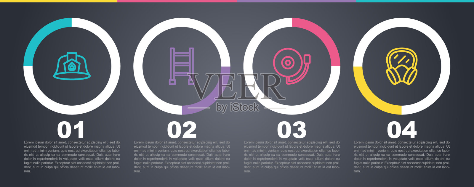 设置消防安全帽逃生警报插画图片素材