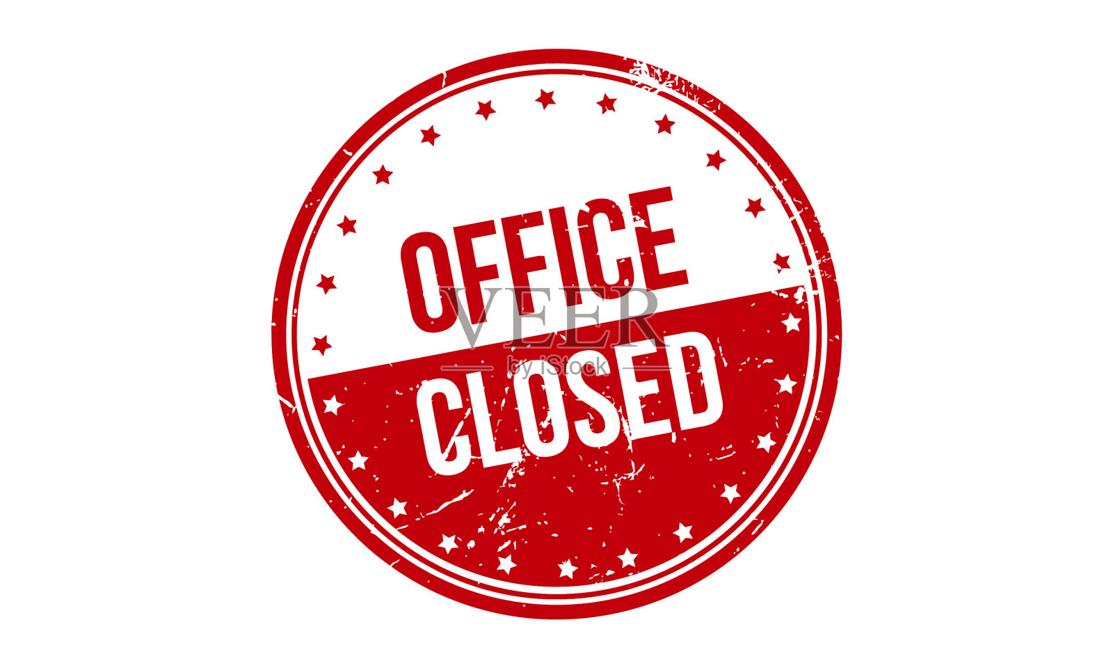 办公室关闭橡皮图章红色办公室关闭插画图片素材