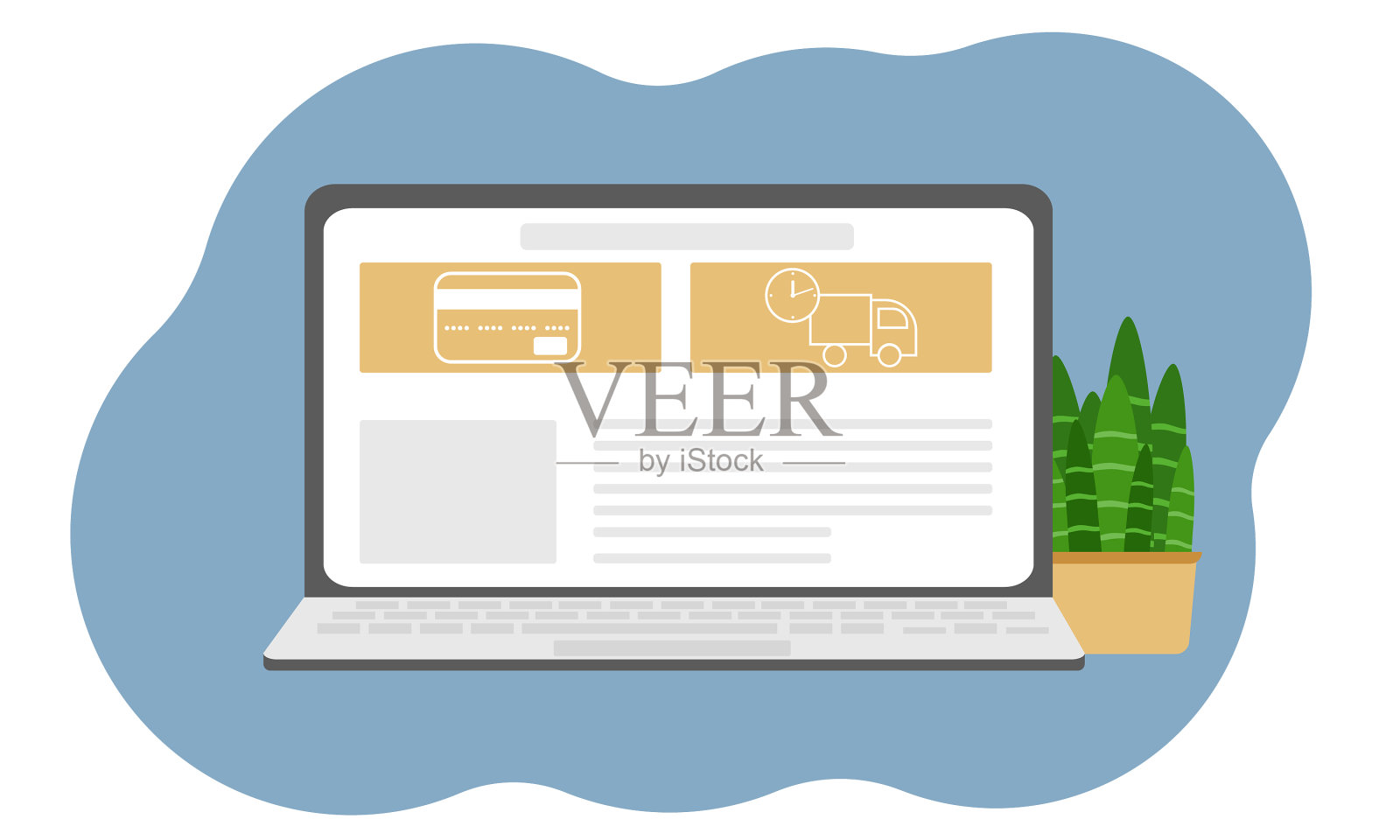 网上订购和配送的概念设计元素图片